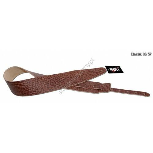 Rali CLASSIC 06-37 || Pas gitarowy skórzany brązowy skóra węża