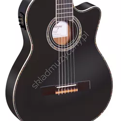 Ortega RCE145BK ][ Gitara elektro-klasyczna 4/4 z wąskim gryfem i korpusem