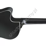 Gitara Ortega RCE145BK czarna top lity świerk thinline tył.