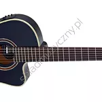 Gitara elektro-klasyczna Ortega RCE138-T4BK czarna thinline przód.