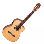 Gitara elektro-klasyczna Ortega RCE158SN wąski gryf lity top naturalna front.