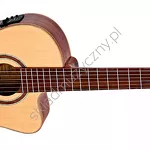 Gitara elektro-klasyczna Ortega RCE158SN wąski gryf lity top naturalna przód.