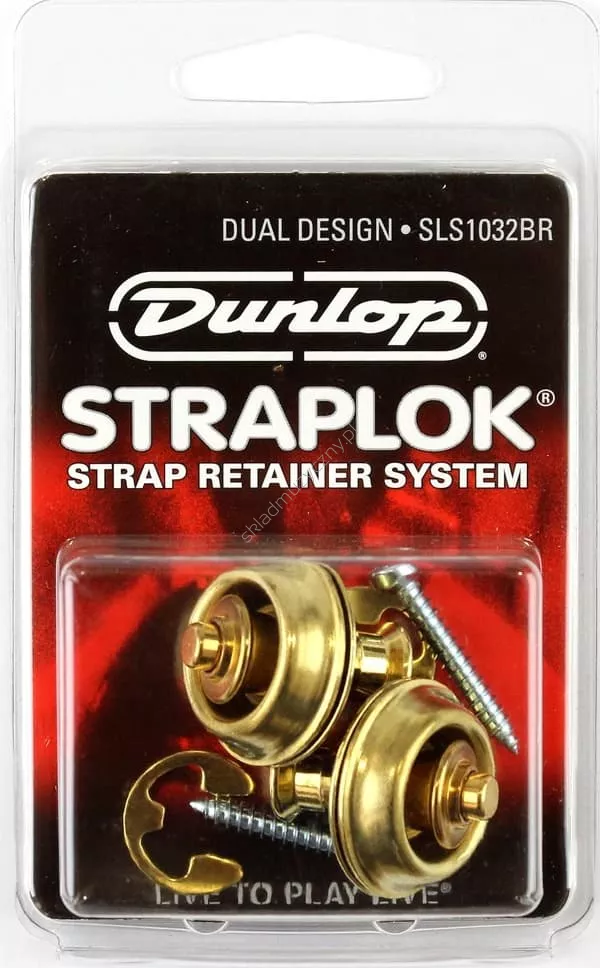 Dunlop SLS1032BR Straplok Brass Finish ][ Blokowane zaczepy do paska mosiądz