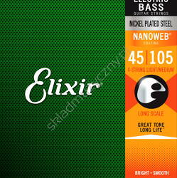 Elixir 14077 Steel Nickel Plated | Struny do 4-strunowej gitary basowej 45-105