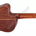 Gitara elektro-klasyczna Ortega RCE158SN-TSB wąski gryf lity top podpalana tył.