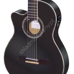Ortega RCE145LBK || Leworęczna gitara elektro-klasyczna 4/4 z wąskim gryfem i korpusem